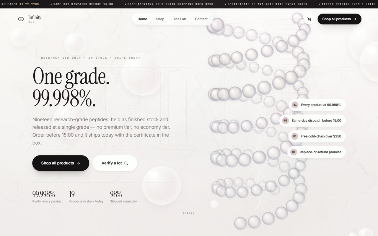 Infinity RUO home page